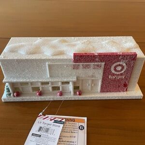 Target Bullseye 2024 Light-Up Target Store Christmas Village Glitter Decor